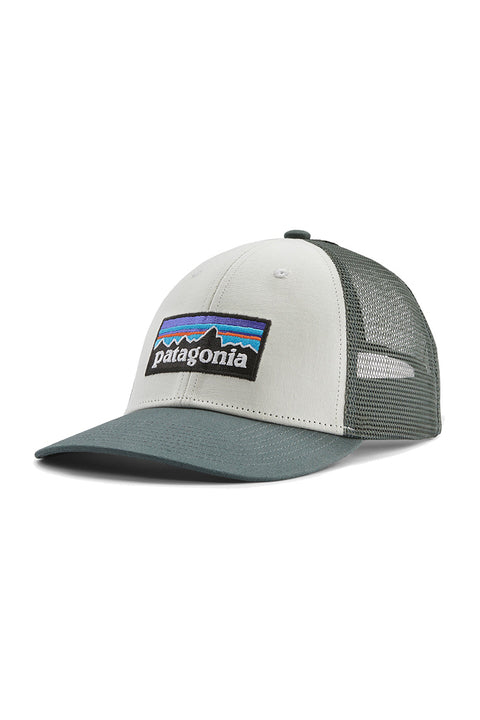 Patagonia P-6 Logo LoPro Trucker Hat - White w/Nouveau Green
