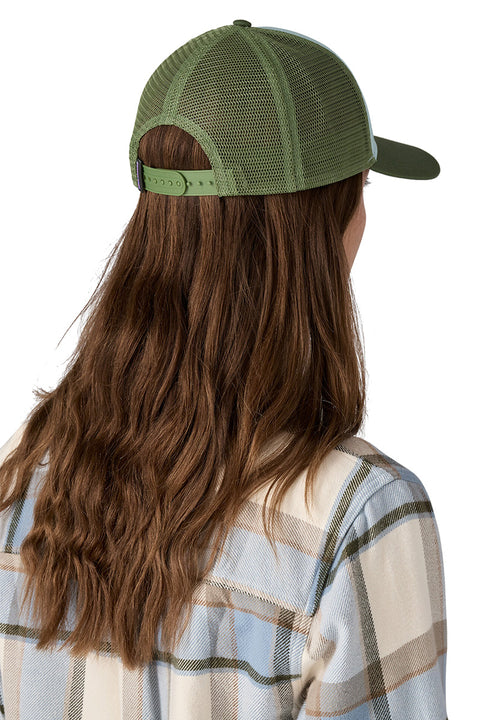 Patagonia P-6 Logo LoPro Trucker Hat - Thermal Blue- Back on model