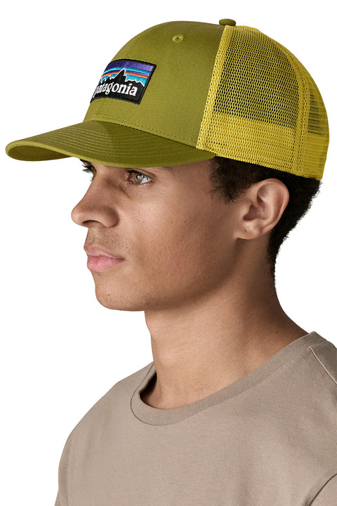 Patagonia P-6 Logo Trucker Hat - Graze Green- Front on model