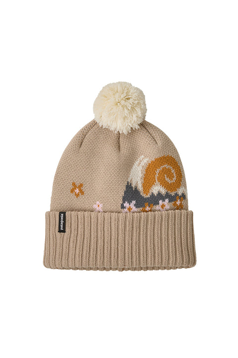 Patagonia Powder Town Beanie - Natures Pace Knit: Dark Natural- Front
