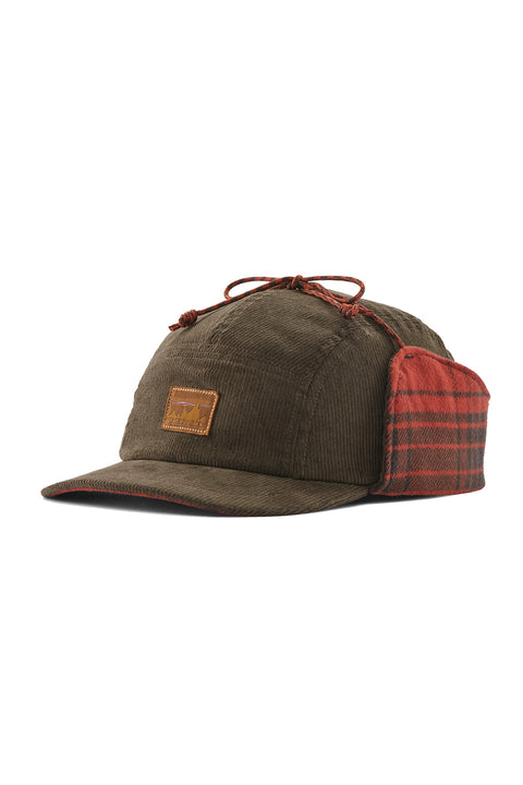 Patagonia Ranger Earflap Cap - Dark Walnut- Front with flaps up
