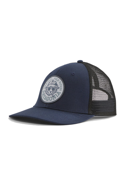 Patagonia Take A Stand Trucker Hat - Wild Grizz: New Navy- Front