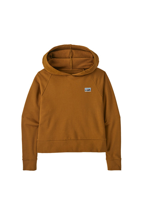 Patagonia Women's Regenerative Organic Certified Cotton Essential Hoody - Shelter Brown- Front