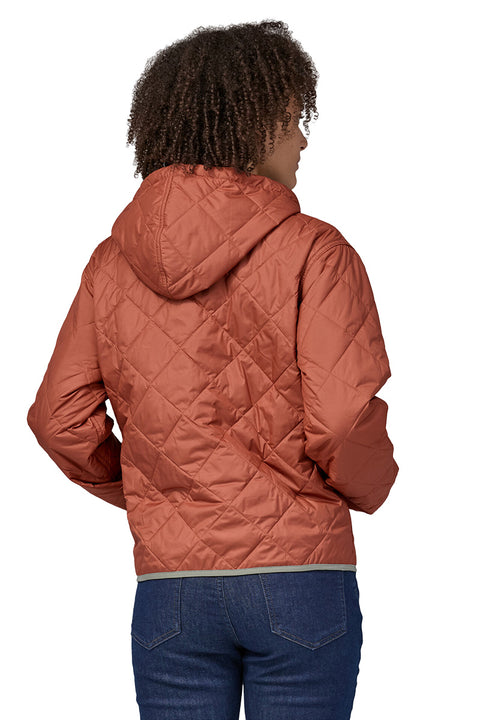 Patagonia Women's Diamond Quilted Bomber Hoody - Burl Red - Back