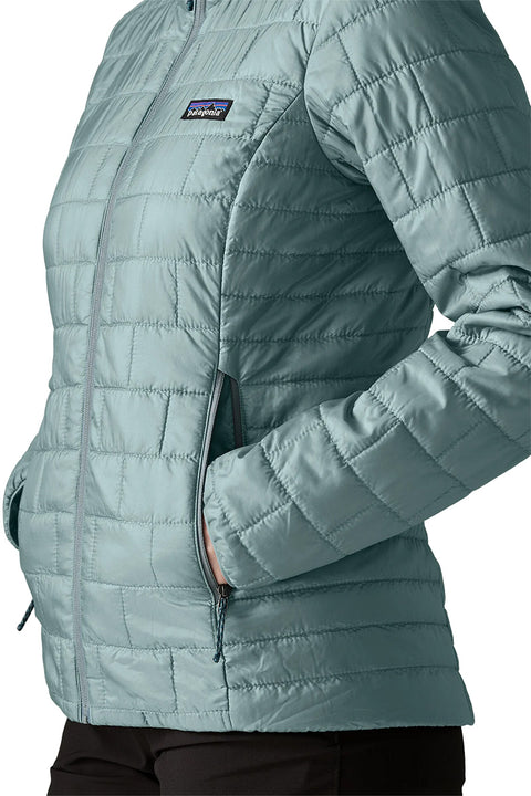 Patagonia Women's Nano Puff Jacket - Blue Sage- Close up on side