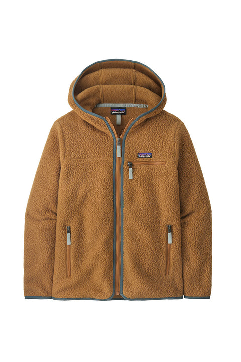 Patagonia Women's Retro Pile Hoody - Nest Brown w/Nouveau Green