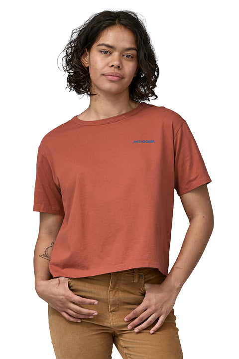 Patagonia Women's Sunrise Rollers Organic Easy Cut Tee - Burl Red