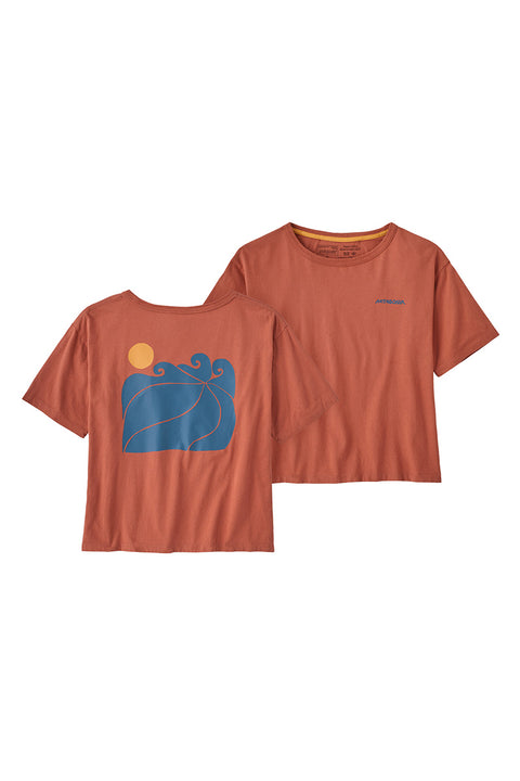 Patagonia Women's Sunrise Rollers Organic Easy Cut Tee - Burl Red - No Model