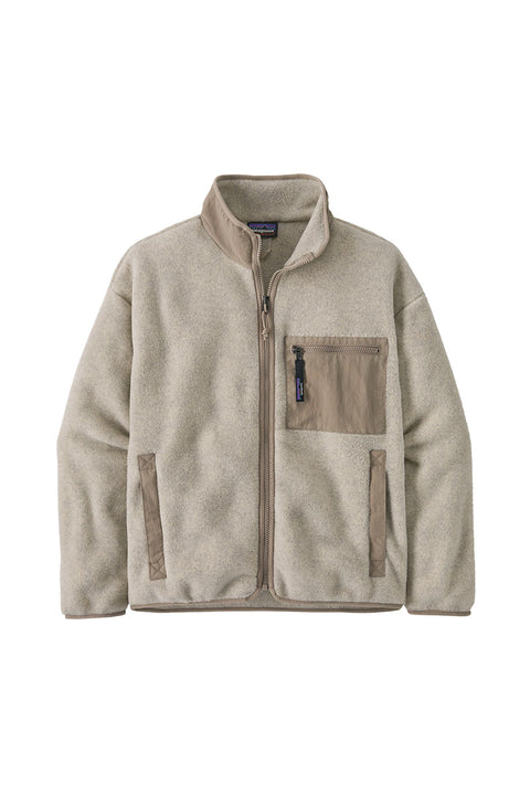 Patagonia Women's Synchilla Jacket - Oatmeal Heather w/ Seabird Grey- Front not on model
