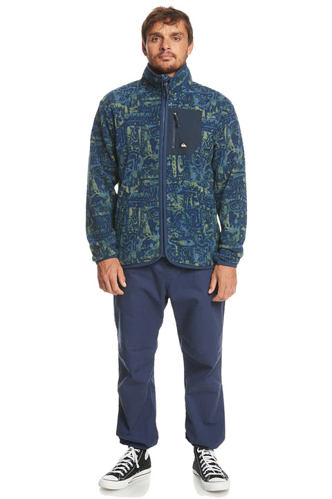 Quiksilver Clean Coasts Zip Up Fleece - Naval Academy Nu Vintage - Full