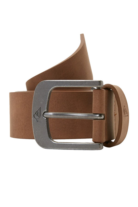 Quiksilver Main Street Faux Leather Belt - Chocolate Brown- Front