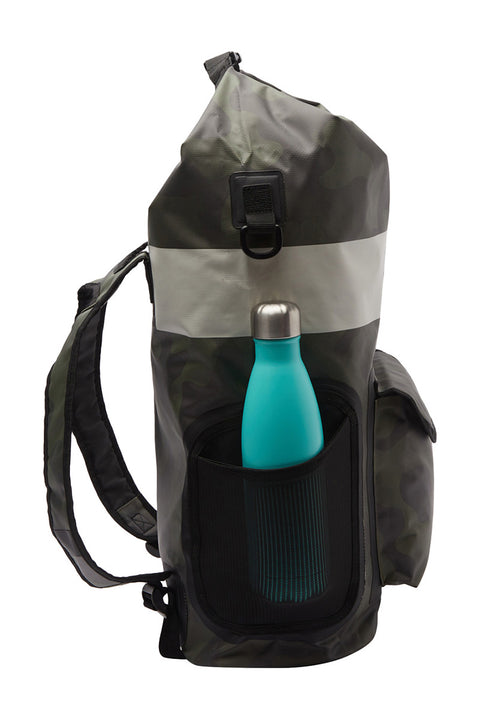 Quiksilver Sea Stash 20L Medium Surf Backpack - Black Camouflage - Side