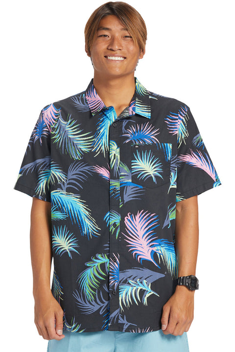 Quiksilver Tropical Glitch Short Sleeve Shirt - Black Tropical Glitch