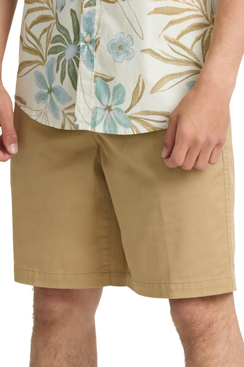 Quiksilver Union Stretch Amphibian 20" Chino Hybrid Shorts - Twill- Close up of front