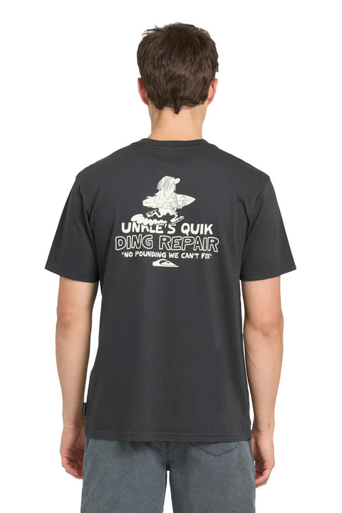 Quiksilver Unkles Ding Repair T-Shirt - Phantom- Back