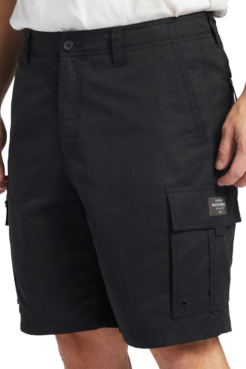 Quiksilver Waterman Maldive Atoll Cargo 20" Shorts - Black- Close up of front