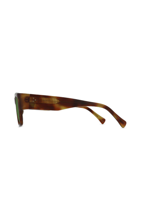 Raen Rufio Sunglasses - Split Finish Moab Tortoise / Bottle Green- View of arms