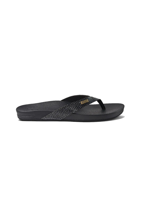 Reef Women's Cushion Court Sandal - Black Sassy - Side