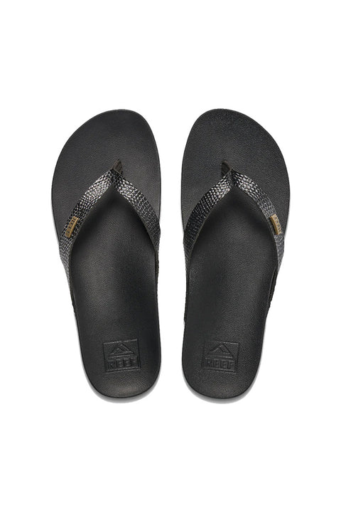 Reef Women's Cushion Court Sandal - Black Sassy - Top