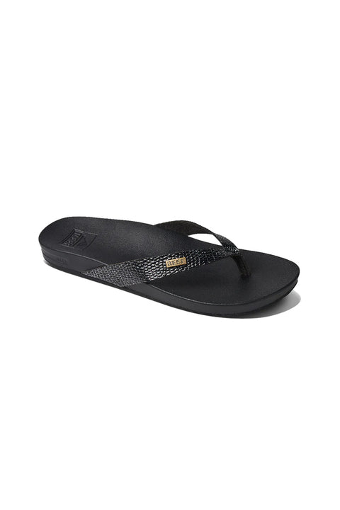 Reef Women's Cushion Court Sandal - Black Sassy