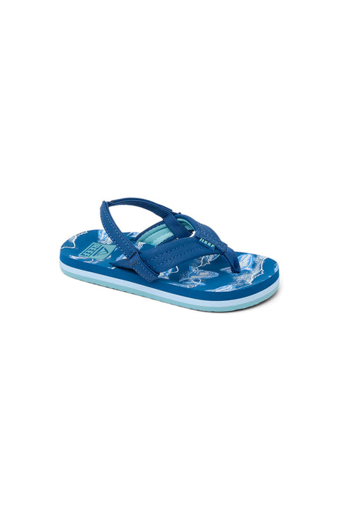 Reef Little Ahi Sandal - Royal Sharks- front 2