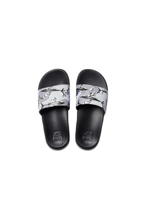 Reef Kids One Slide - Grey Camo Shark - Top