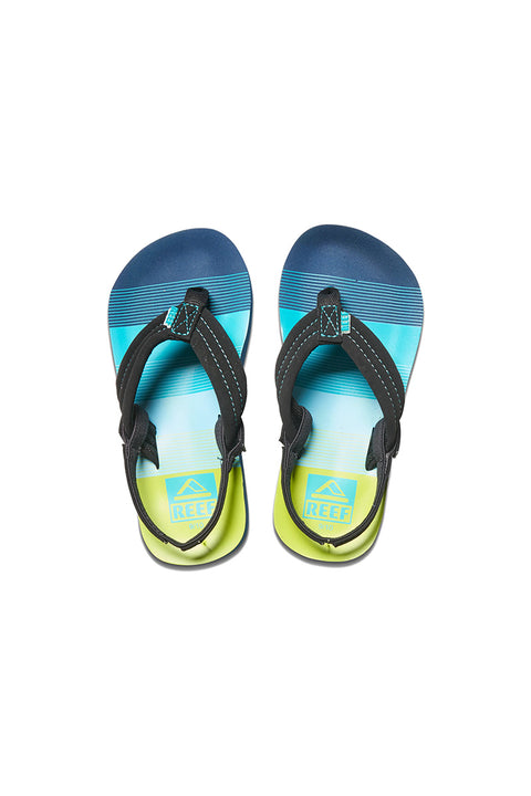 Reef Little Ahi Sandal - Aqua Green Stripe - Top