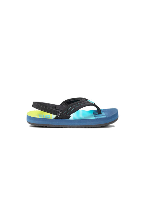 Reef Little Ahi Sandal - Aqua Green Stripe - Side