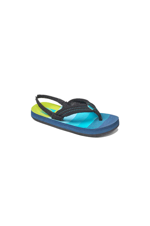 Reef Little Ahi Sandal - Aqua Green Stripe