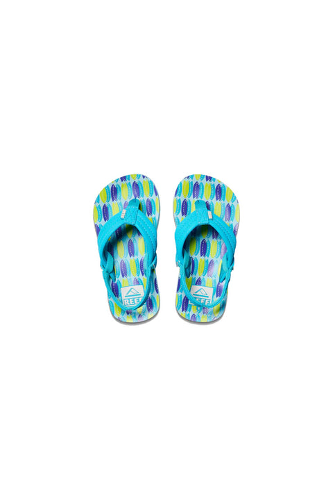 Reef Little Ahi Sandal - Blue Fish - Top