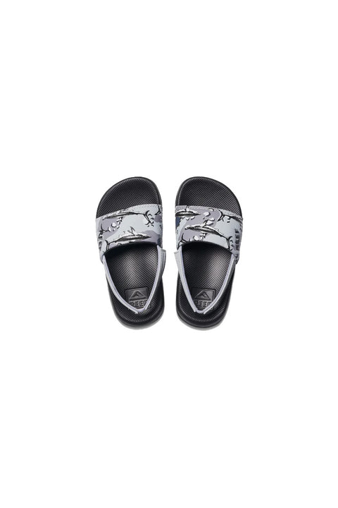 Reef Little One Slide Sandal - Grey Camo Shark - Top