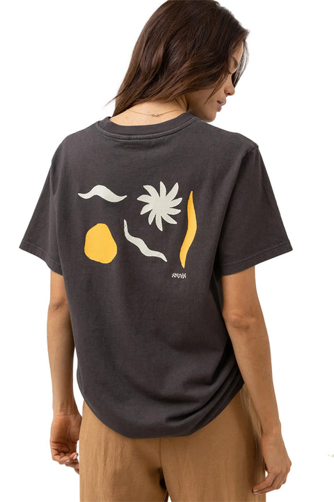 Rhythm Ally Boyfriend Tee - Washed Black - Back