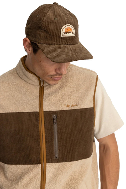 Rhythm Awake Cord Cap - Bark- Front view on model
