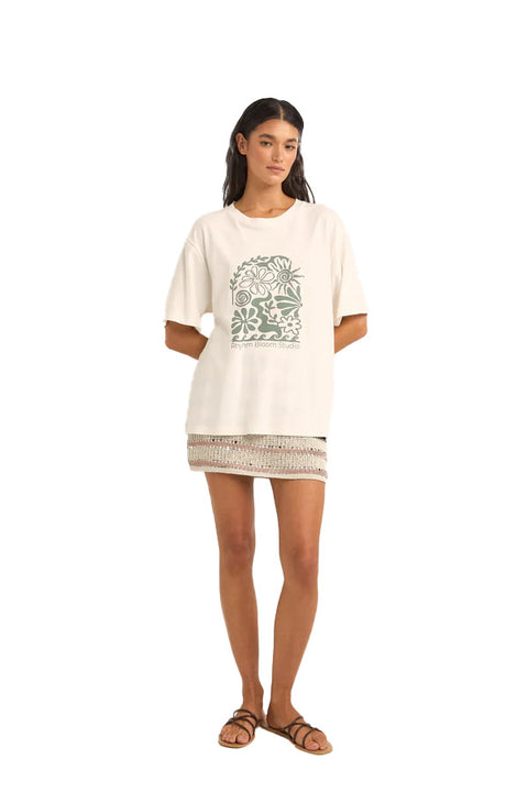 Rhythm Bloom Studio Oversized T-Shirt - Natural- Front