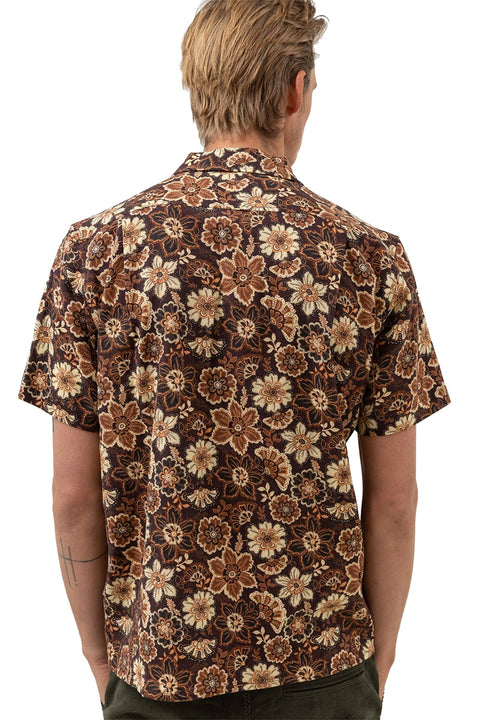 Rhythm Cantabria Linen SS Shirt - Brown - Back
