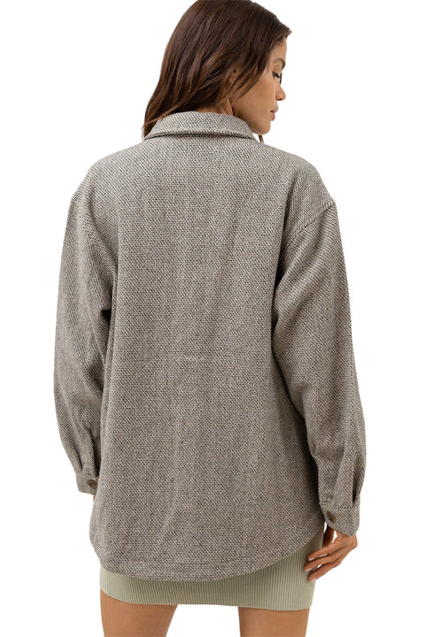 Rhythm Canyon Shacket - Black Check - Back
