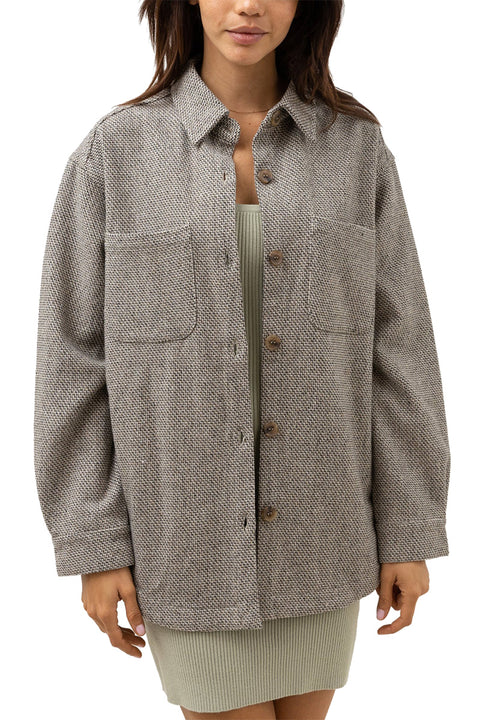 Rhythm Canyon Shacket - Black Check