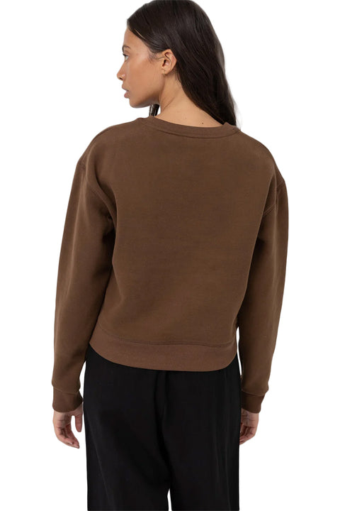 Rhythm Classic Crew Neck Fleece - Chocolate - Back