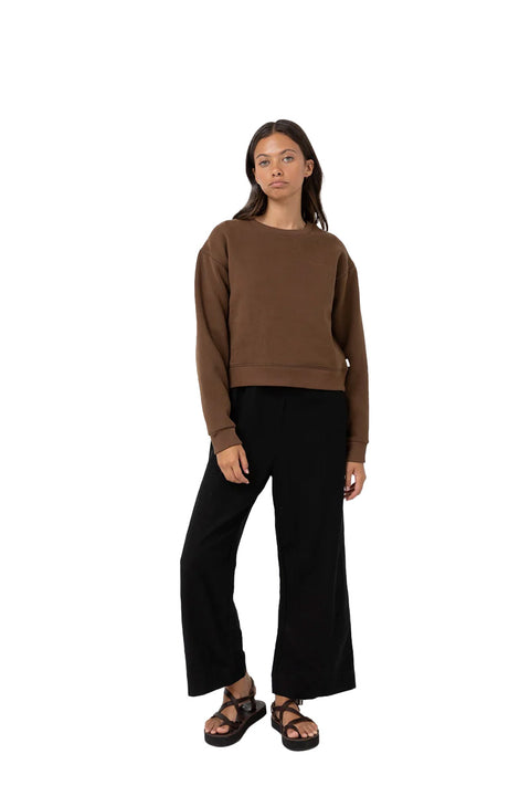 Rhythm Classic Crew Neck Fleece - Chocolate - Full