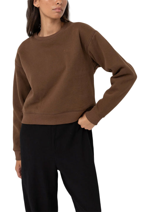 Rhythm Classic Crew Neck Fleece - Chocolate