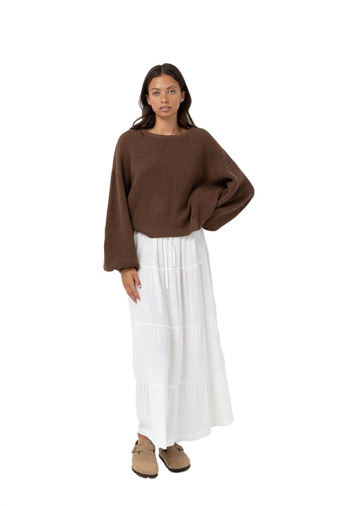 Rhythm Classic Knit Jumper - Chocolate - Full