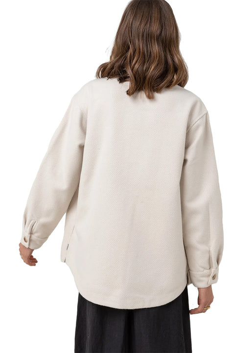Rhythm Classic Minimal Shacket - Oat - Back