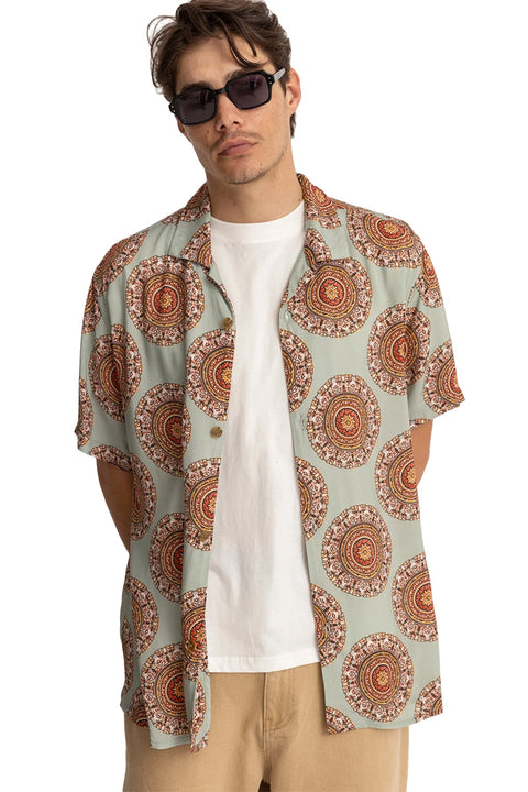 Rhythm Dial Cuban S/S Shirt - Sage- Front view