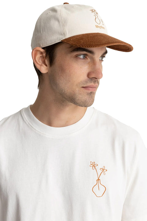 Rhythm Essential Brushed Twill Cap - Vintage White - Side