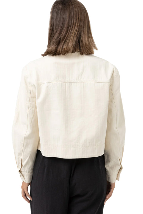 Rhythm Dylan Cropped Shacket - Cream - Back