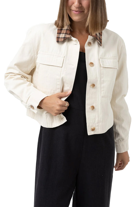 Rhythm Dylan Cropped Shacket - Cream