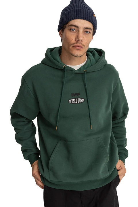 Rhythm Embroidered Fleece Hoodie - Pine- Front view