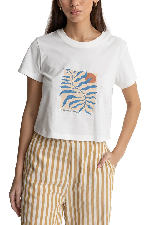 Rhythm Fern Vintage Crop Crew Tee - Vintage White