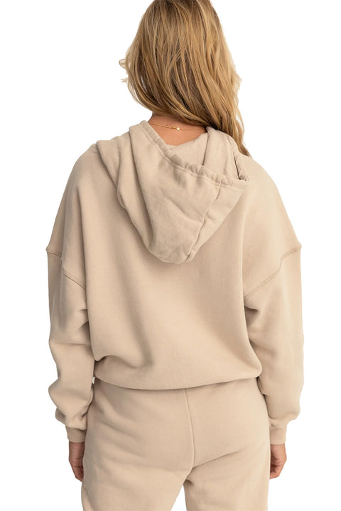 Rhythm Island Hour Hooded Fleece - Ecru- Back
