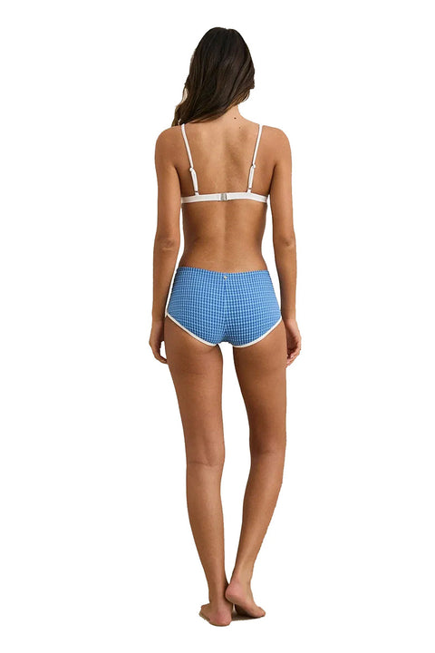 Rhythm Lola Check Bralette Bikini Top - Blue- Back